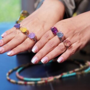 Natural Fluorite Adjustable Ring